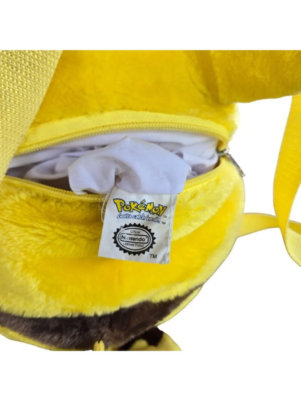 Vintage 90's Pokemon Nintendo Fat Pikachu Backpack Bag Plush by Pyramid